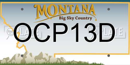 OCP13D Montana License Plate