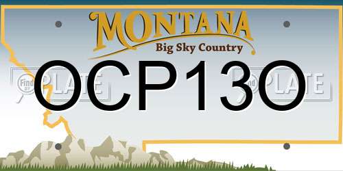 OCP13O Montana License Plate