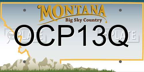 OCP13Q Montana License Plate