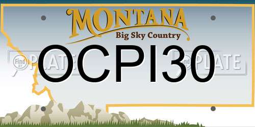 OCPI30 Montana License Plate