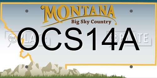 OCS14A Montana License Plate