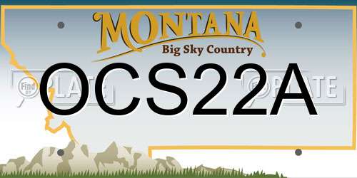 OCS22A Montana License Plate