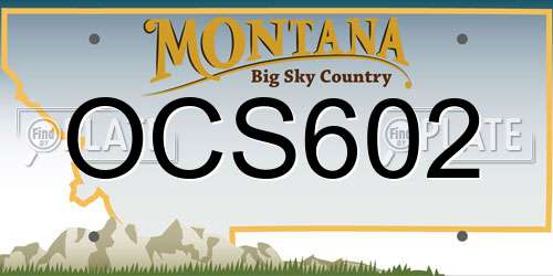 OCS602 Montana License Plate