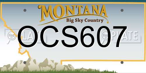 OCS607 Montana License Plate