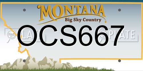 OCS667 Montana License Plate