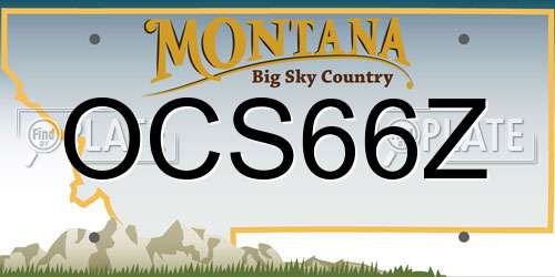 OCS66Z Montana License Plate