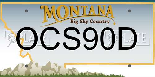 OCS90D Montana License Plate