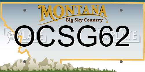 OCSG62 Montana License Plate