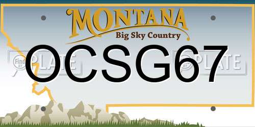 OCSG67 Montana License Plate