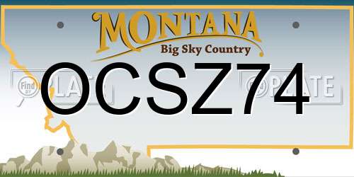 OCSZ74 Montana License Plate