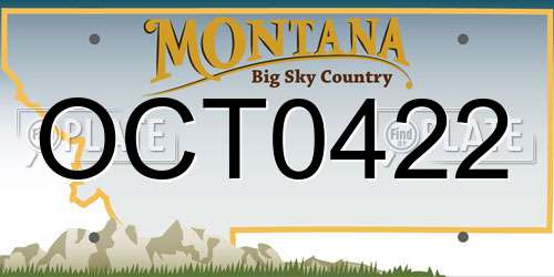 OCT0422 Montana License Plate