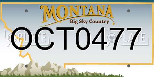 OCT0477 Montana License Plate