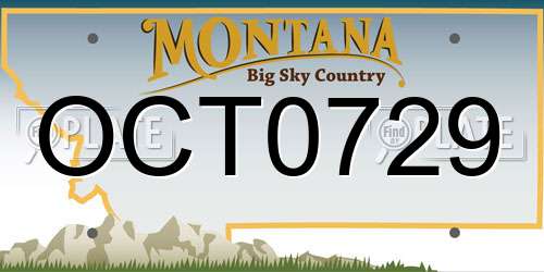 OCT0729 Montana License Plate