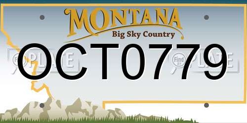 OCT0779 Montana License Plate