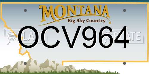 OCV964 Montana License Plate