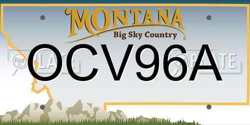 OCV96A Montana License Plate