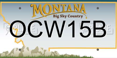 OCW15B Montana License Plate