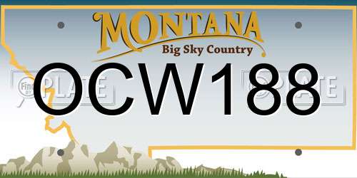 OCW188 Montana License Plate