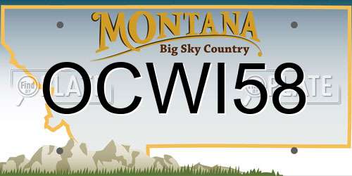 OCWI58 Montana License Plate