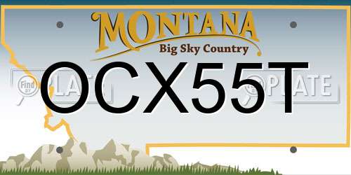 OCX55T Montana License Plate
