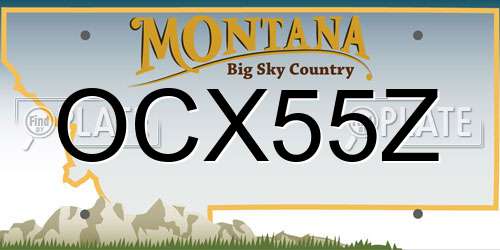 OCX55Z Montana License Plate
