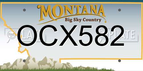 OCX582 Montana License Plate