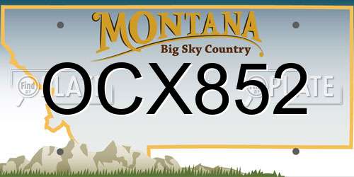 OCX852 Montana License Plate