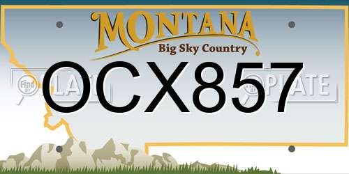 OCX857 Montana License Plate