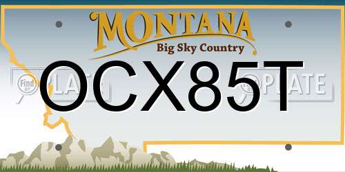 OCX85T Montana License Plate