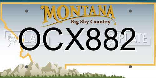 OCX882 Montana License Plate