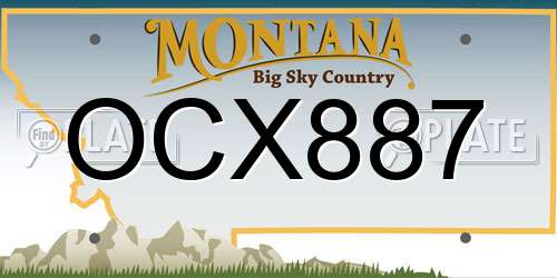 OCX887 Montana License Plate