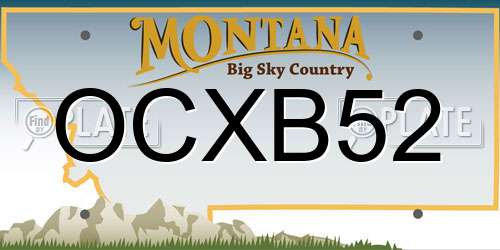 OCXB52 Montana License Plate