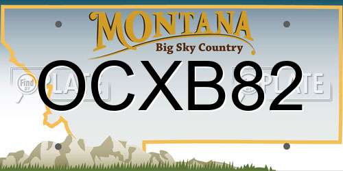 OCXB82 Montana License Plate