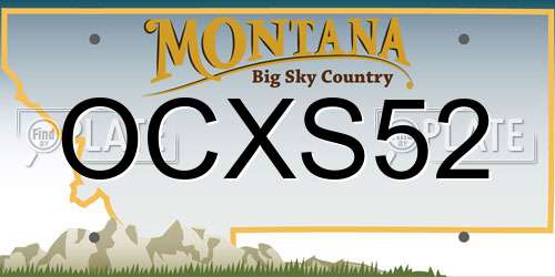 OCXS52 Montana License Plate