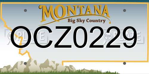 OCZ0229 Montana License Plate