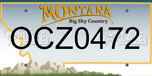 OCZ0472 Montana License Plate