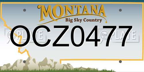OCZ0477 Montana License Plate