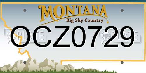 OCZ0729 Montana License Plate