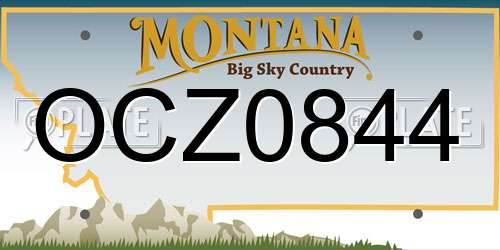 OCZ0844 Montana License Plate