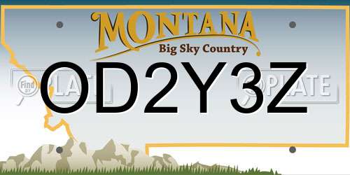 OD2Y3Z Montana License Plate