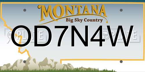 OD7N4W Montana License Plate