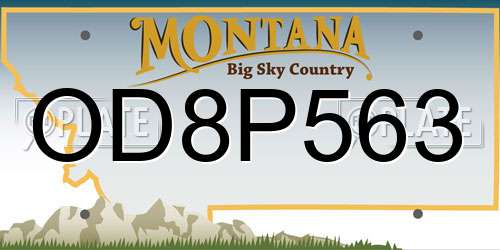 OD8P563 Montana License Plate