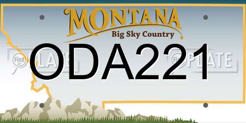 ODA221 Montana License Plate
