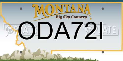 ODA72I Montana License Plate