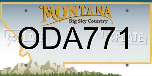 ODA771 Montana License Plate