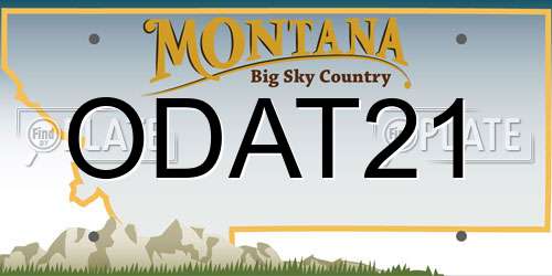 ODAT21 Montana License Plate