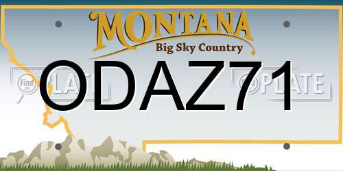 ODAZ71 Montana License Plate