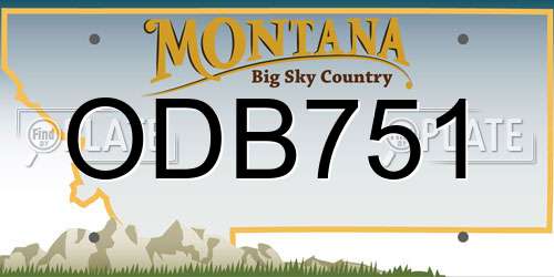 ODB751 Montana License Plate