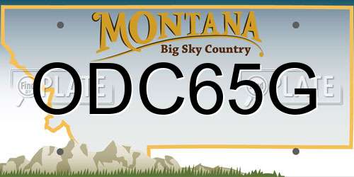 ODC65G Montana License Plate
