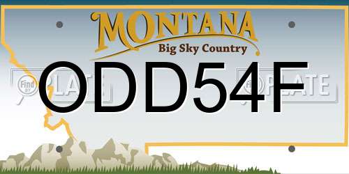 ODD54F Montana License Plate